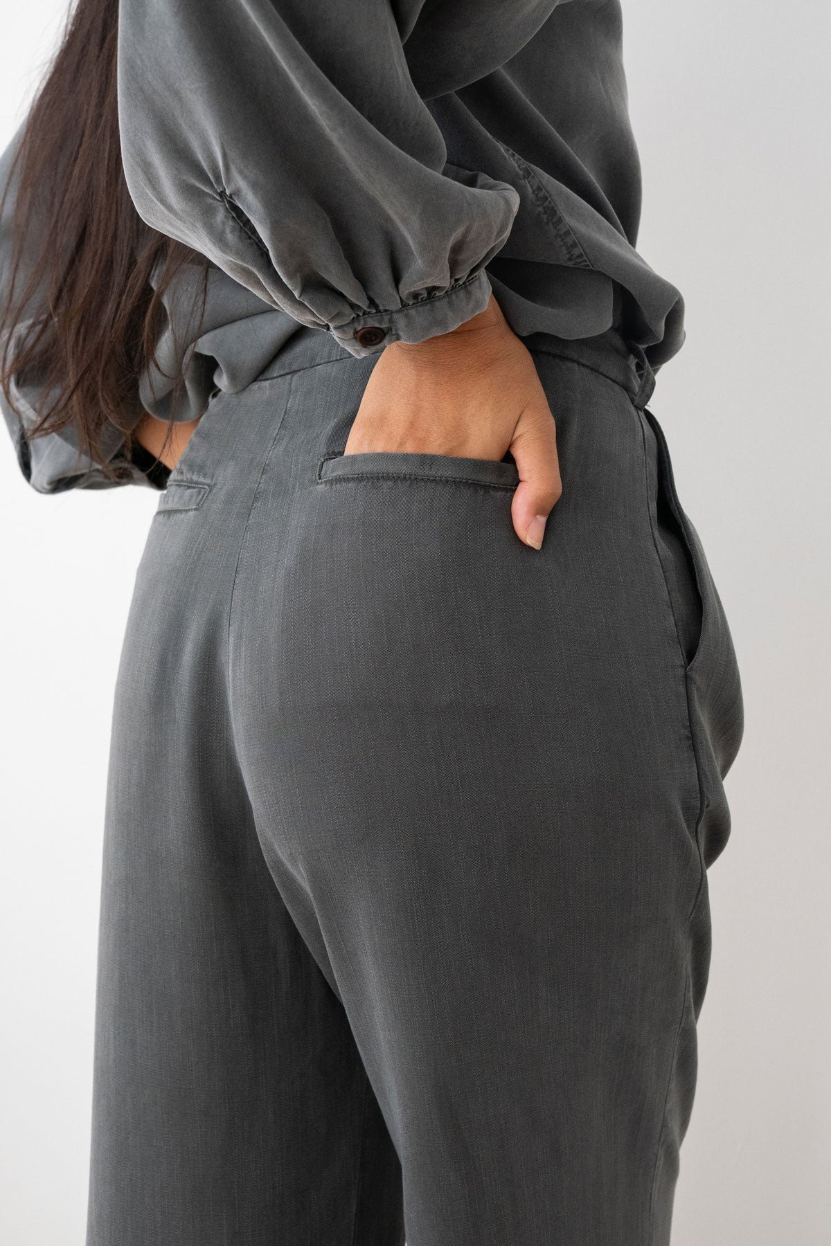Mesquida Tencel Pants in Dark Gray - Image 10