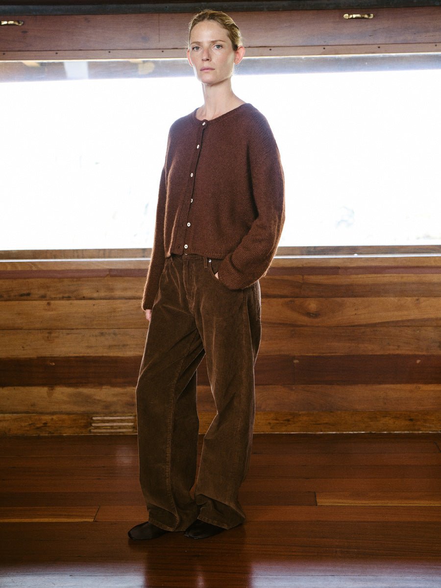 Everyday Cardigan, Baby Alpaca, Rust - Image 6