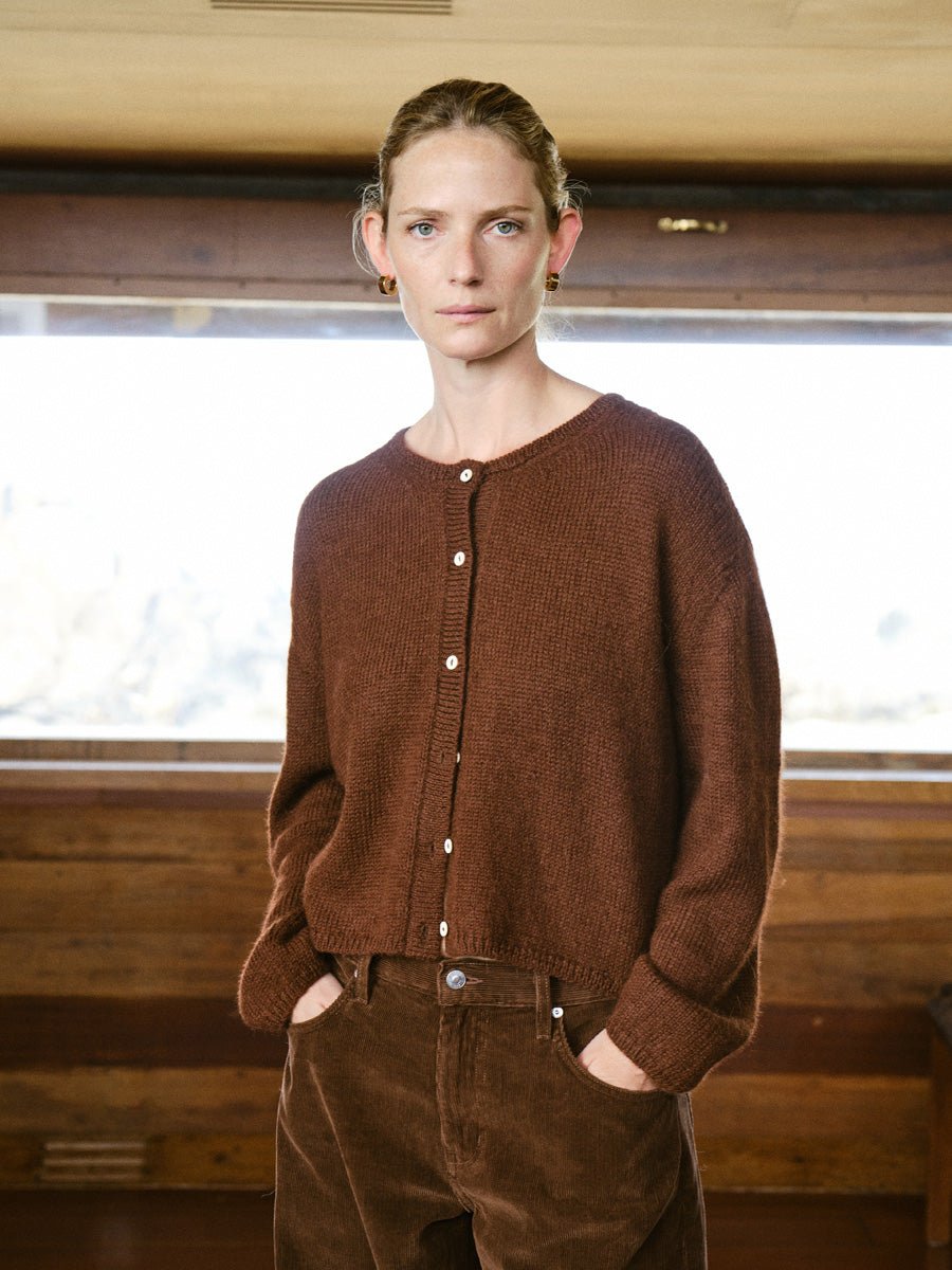 Everyday Cardigan, Baby Alpaca, Rust - Image 7