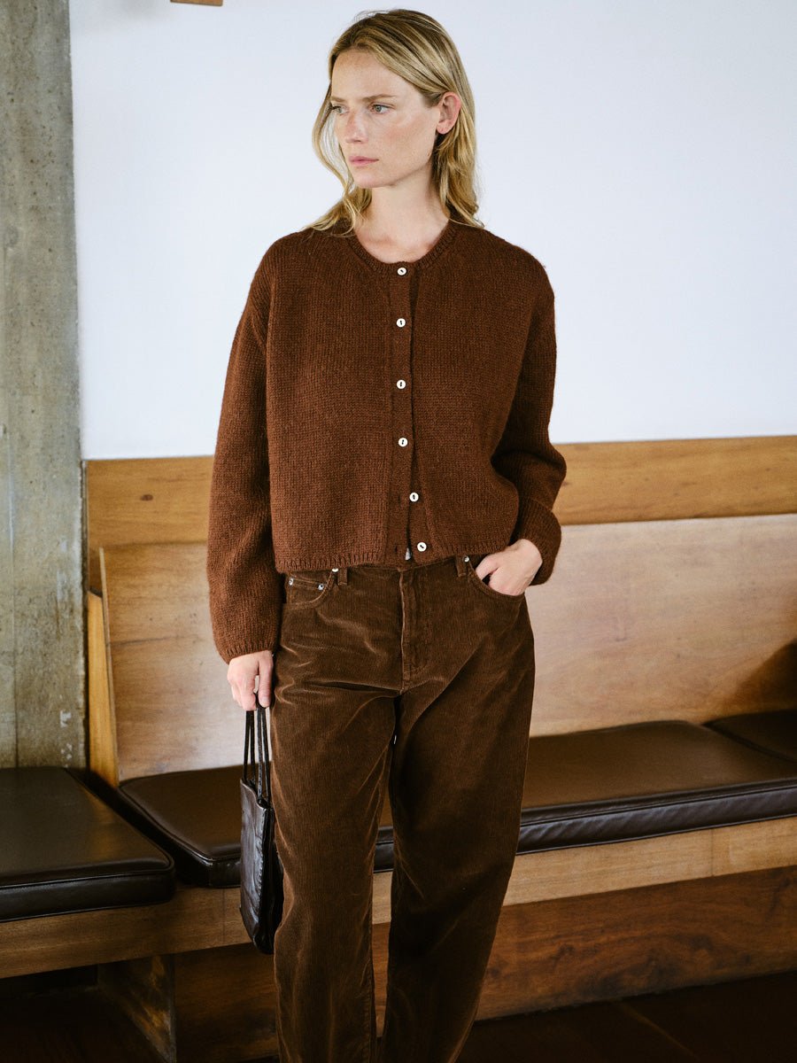 Everyday Cardigan, Baby Alpaca, Rust - Image 8
