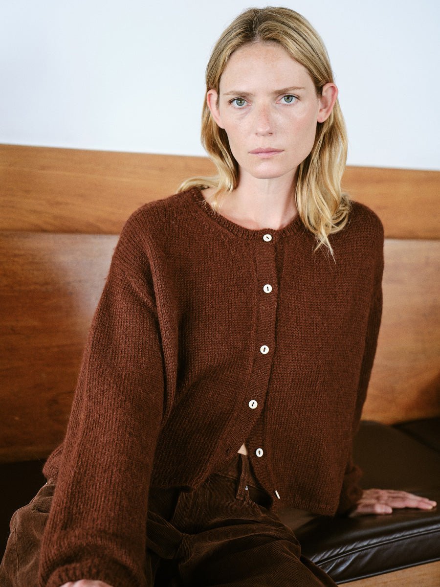 Everyday Cardigan, Baby Alpaca, Rust - Image 5