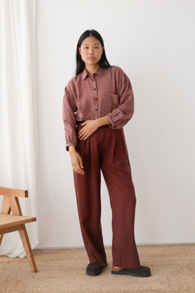 Mesquida Tencel Pants in Wine