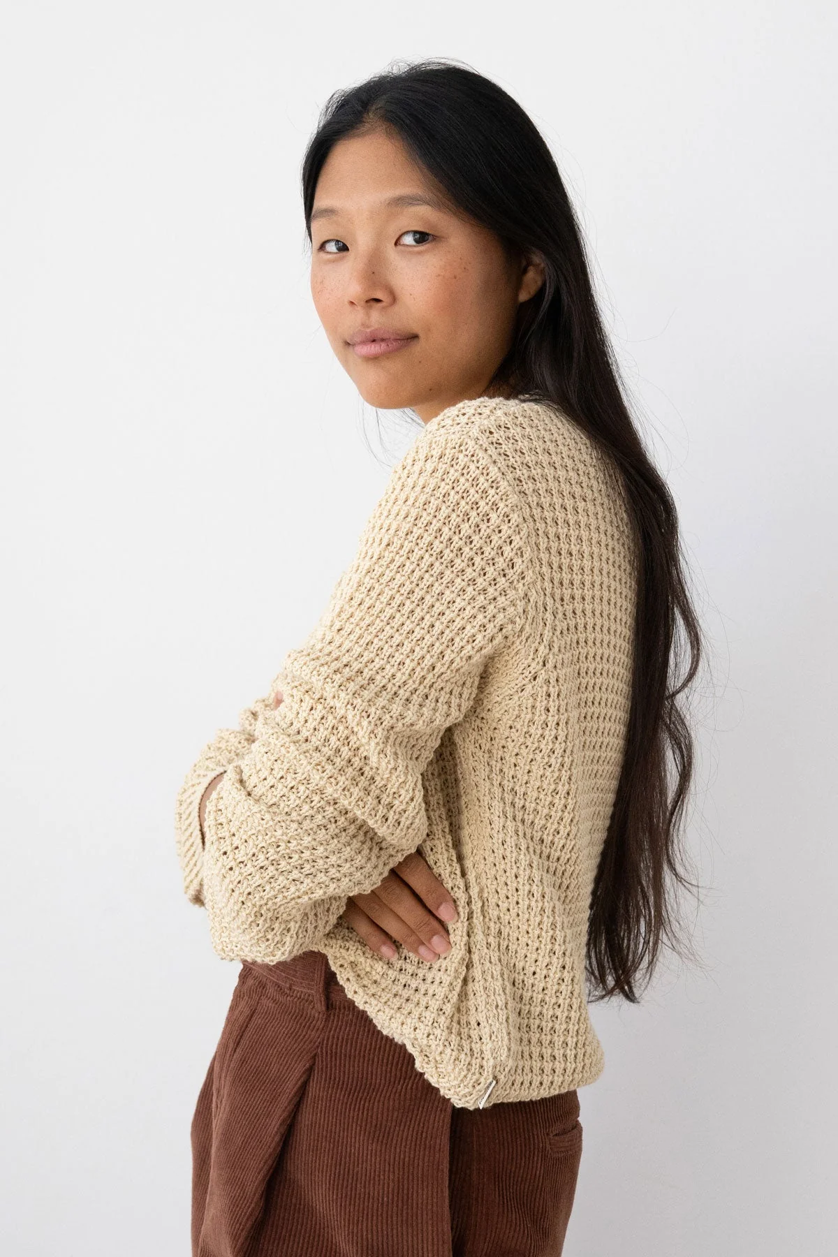 Teresa Cream Organic Cotton Knit Sweater - Image 6