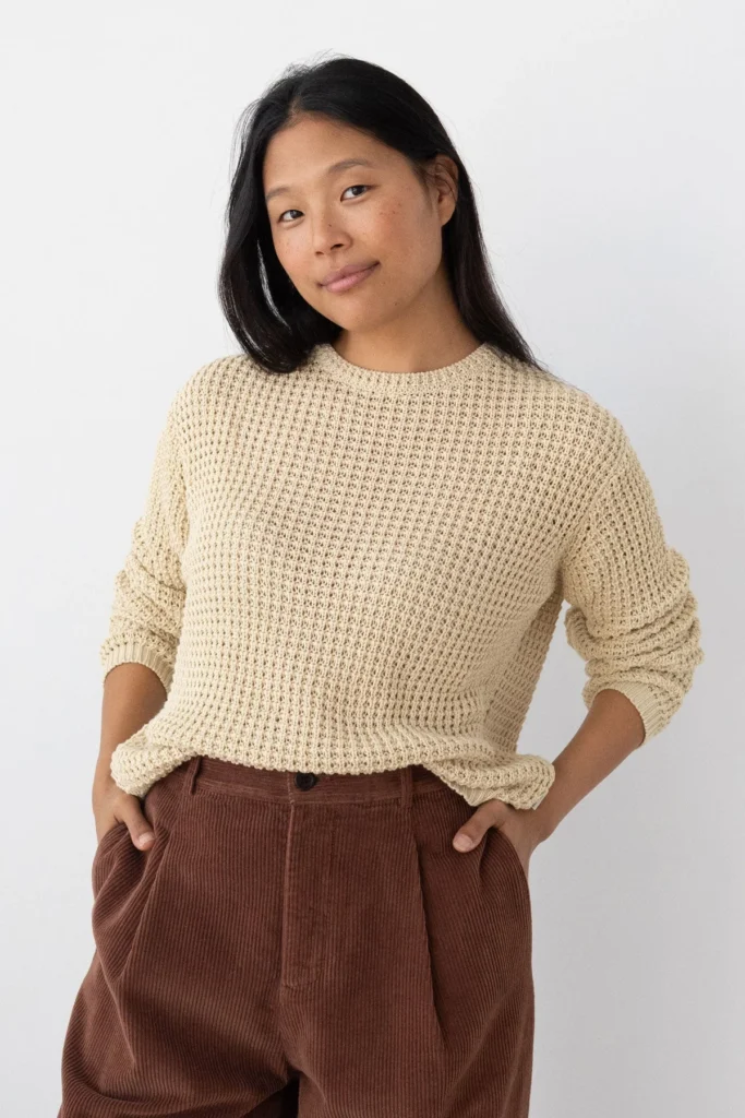 Teresa Cream Organic Cotton Knit Sweater