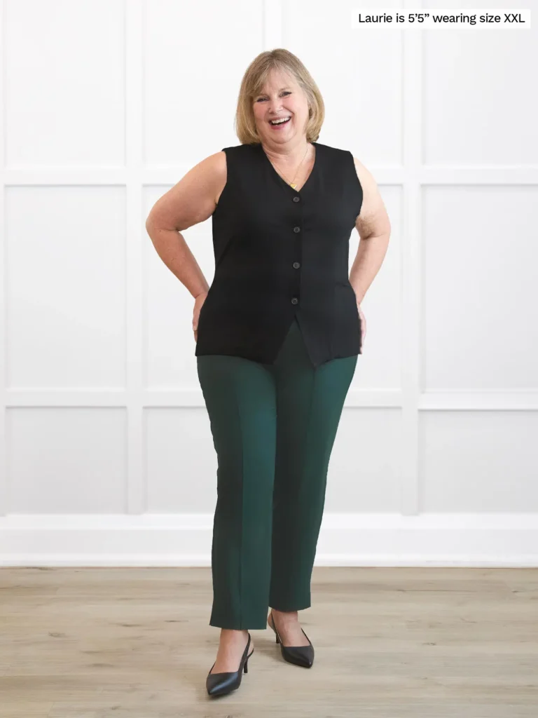 Alba tailored stretchy vest in Black