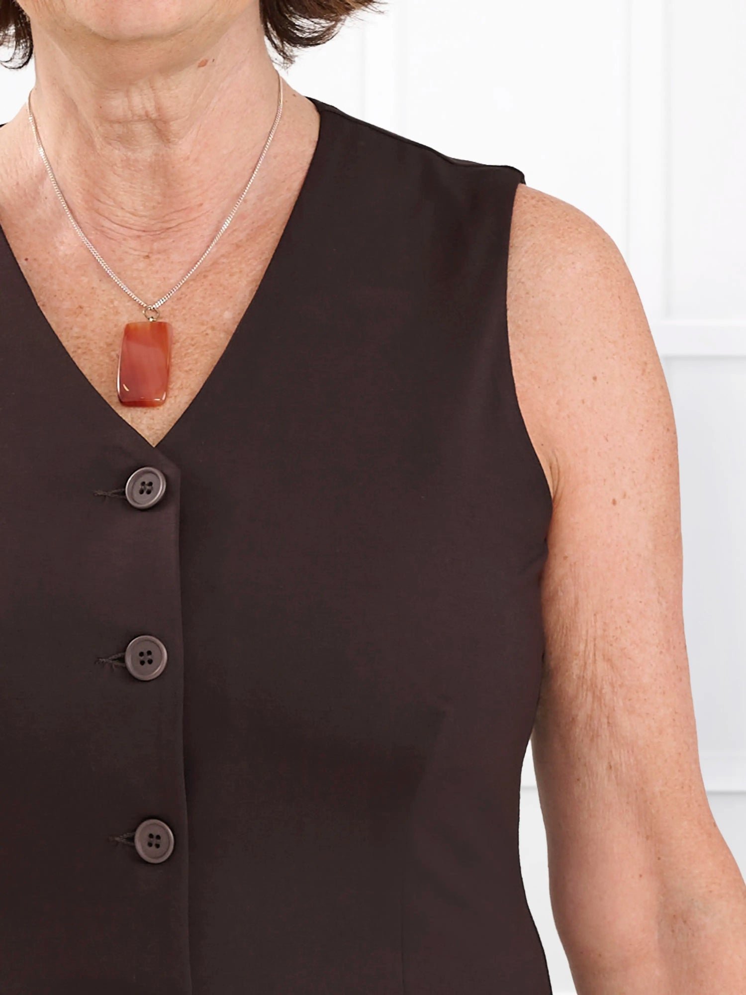 Alba tailored stretchy vest in Navy - Image 15