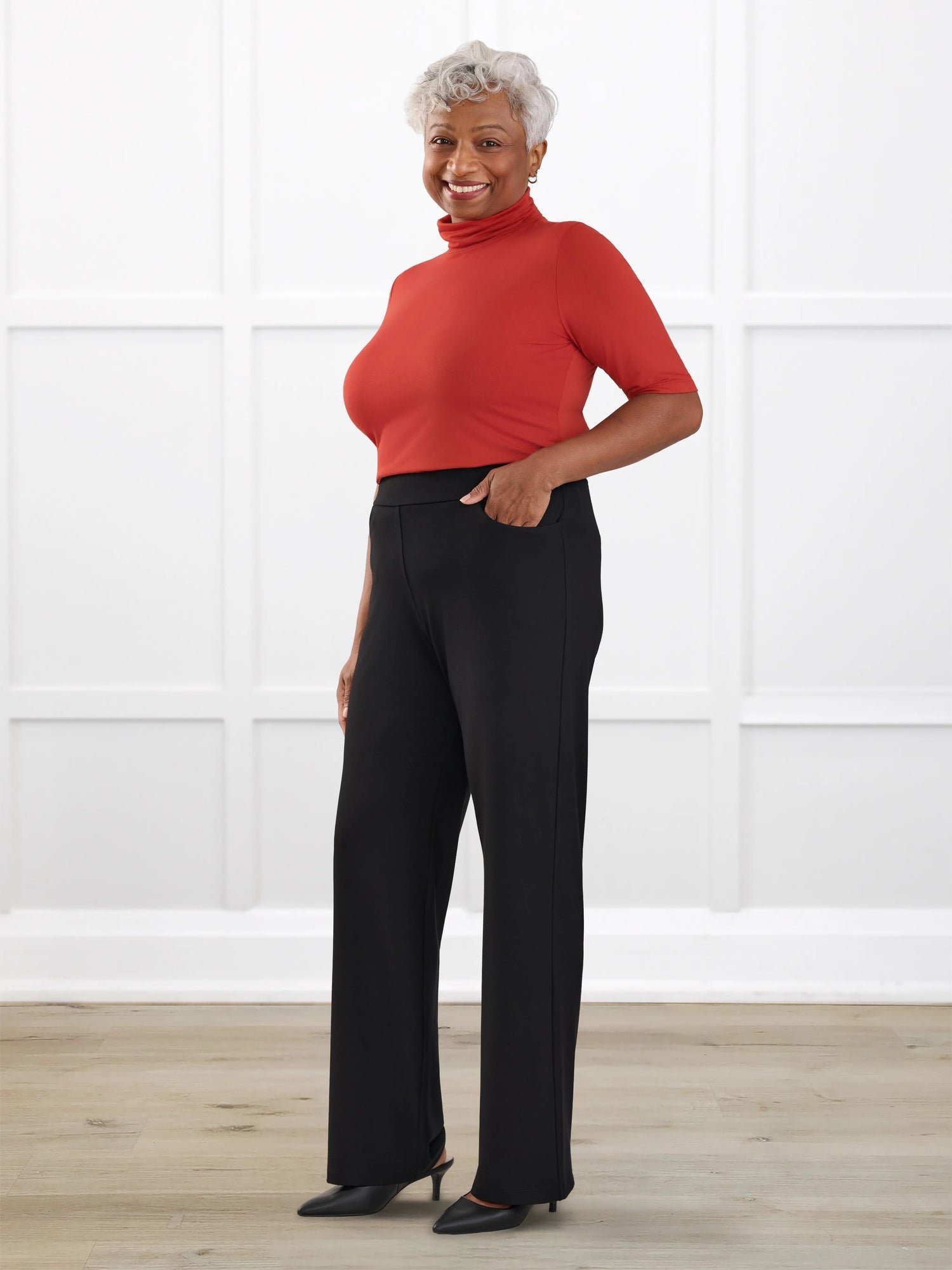 Avalynn mid-rise straight leg pant in Merlot - Image 12