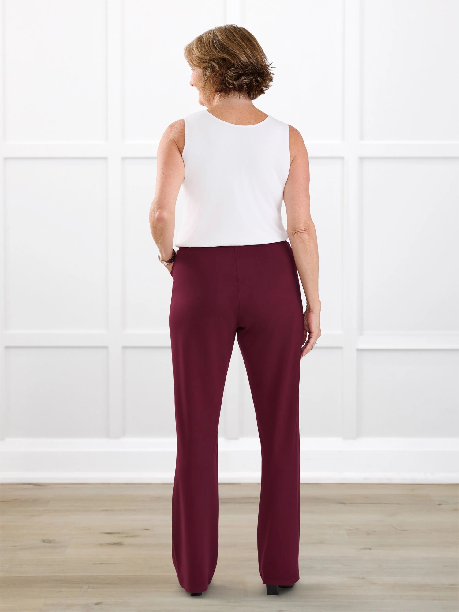 Avalynn mid-rise straight leg pant in Merlot - Image 5