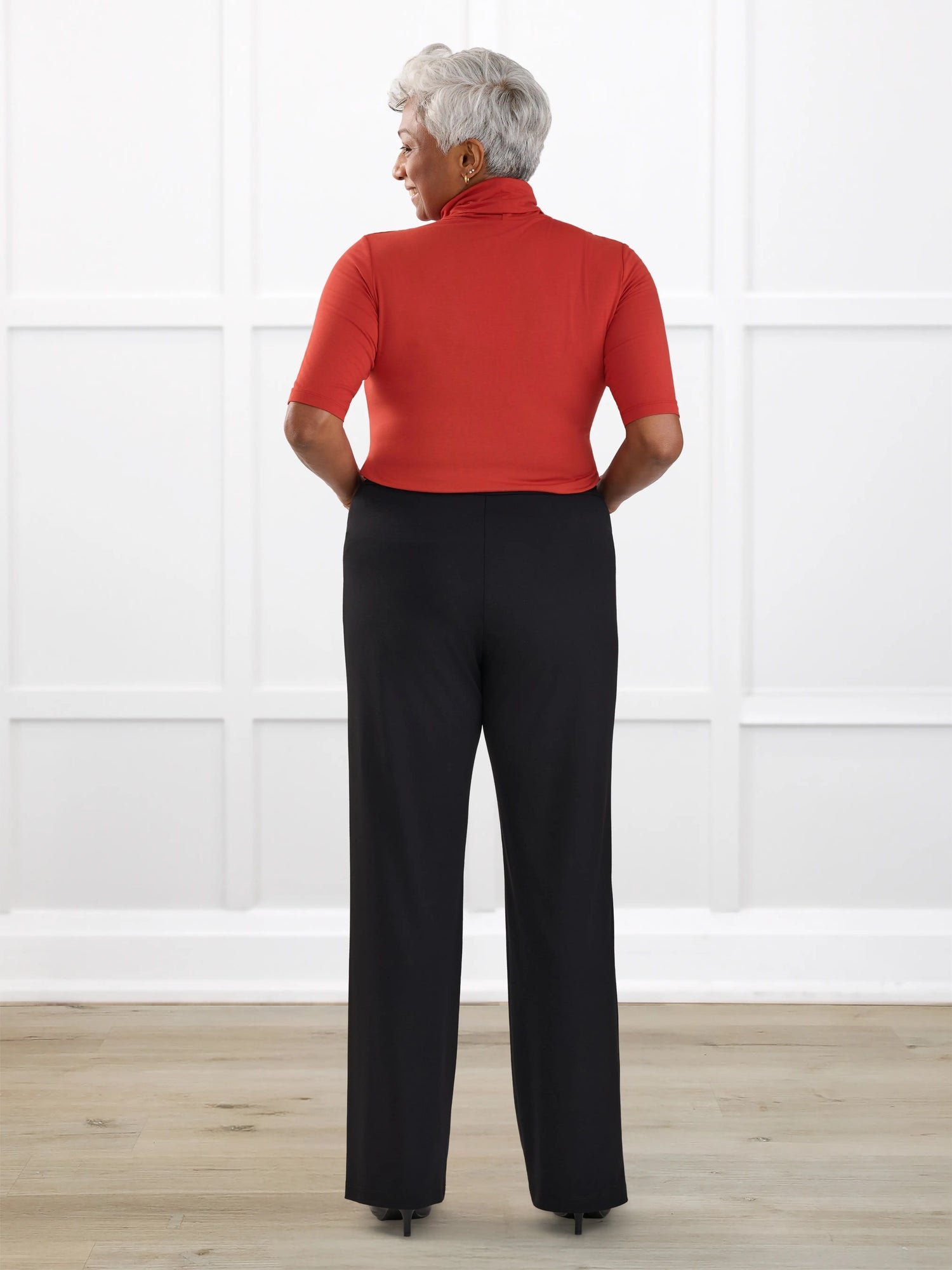 Avalynn mid-rise straight leg pant in Merlot - Image 14