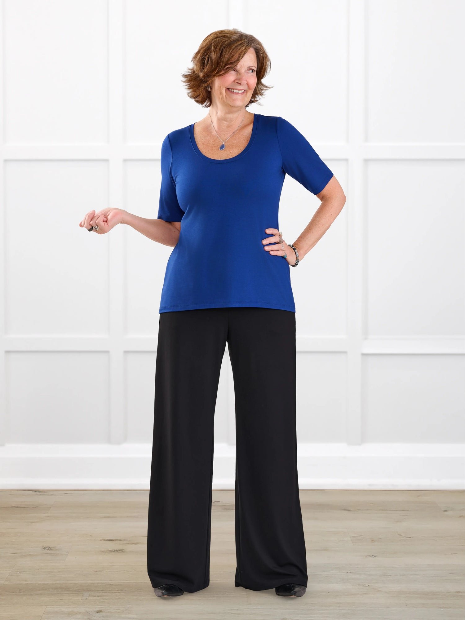 Samara wide leg pocket pant in Navy Blue - Image 10