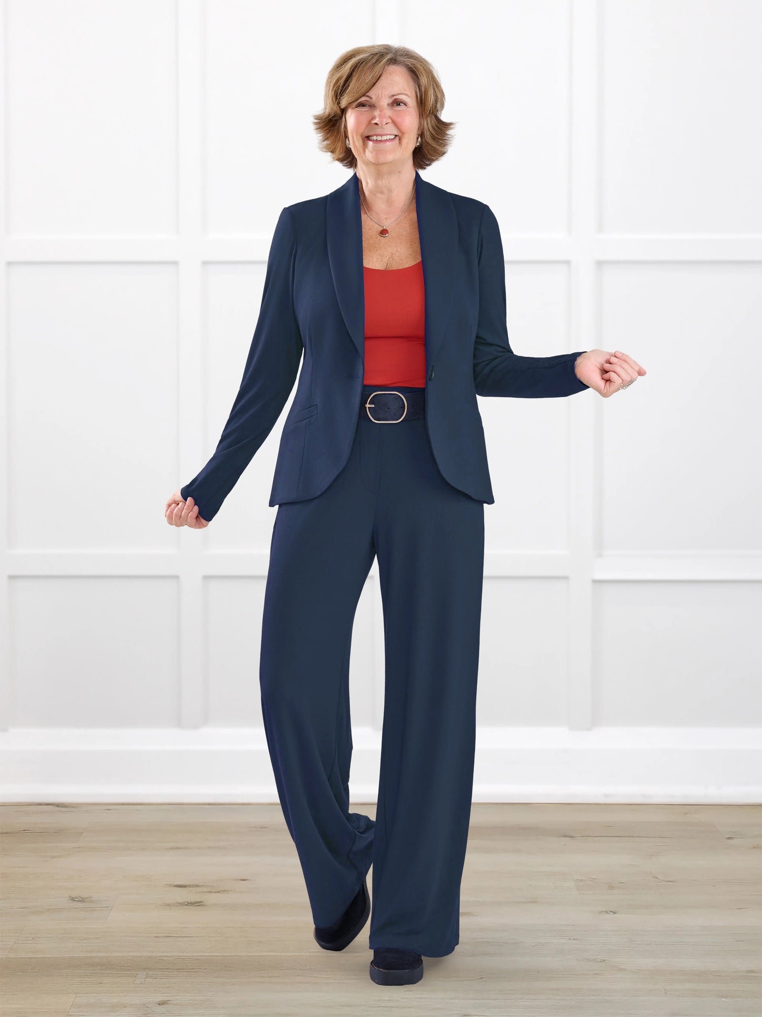 Samara wide leg pocket pant in Navy Blue - Image 15