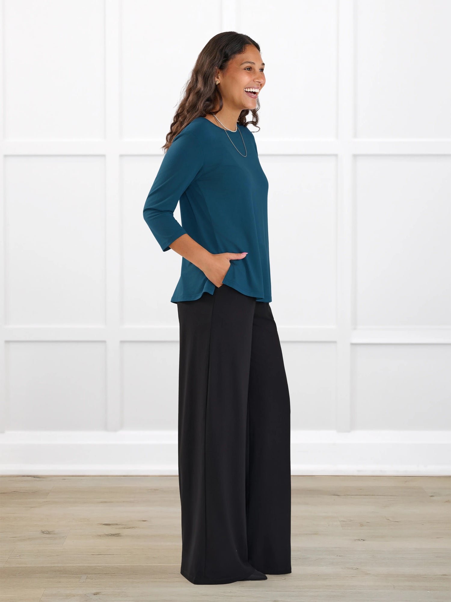 Samara wide leg pocket pant in Navy Blue - Image 12